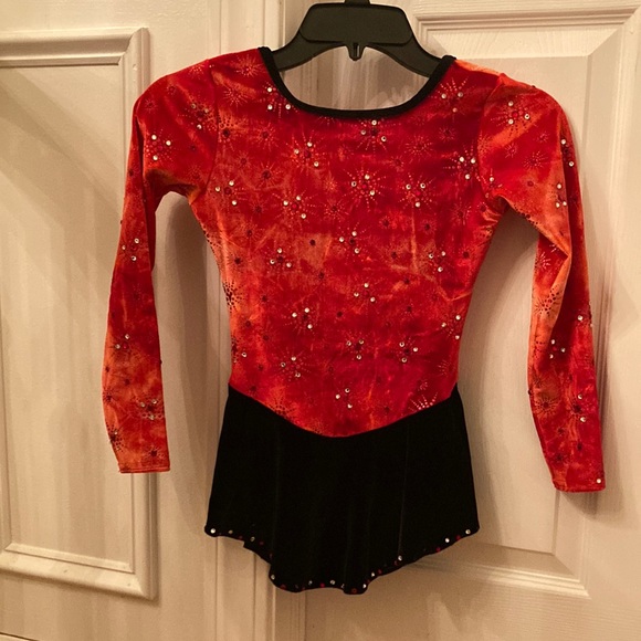 Other - Red/Black Stoned "Christmas/Holiday" Show Figure Skating Dress Medium Girls